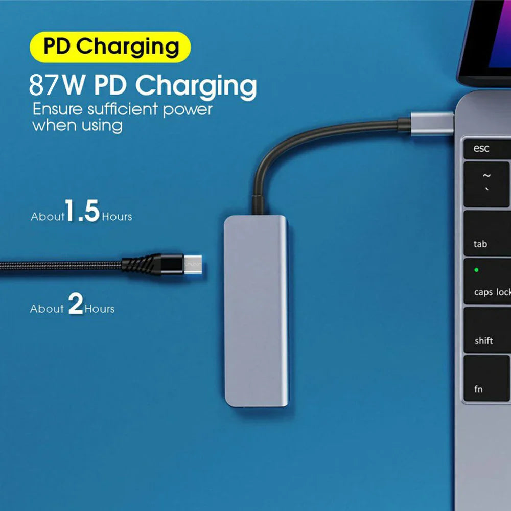 KEBIDUMEI 5 in 1 USB C Docking Station Type-C To HDMI-Compatibility HUB Multi port Splitter PD Charging USB Adapter For Laptop