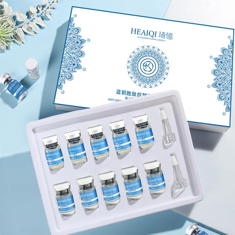 Facial Blue Copper Peptide Antioxidant Freeze-Dried Powder Essence Kit Repair Skin Moisturizing Rejuvenating Skin Care