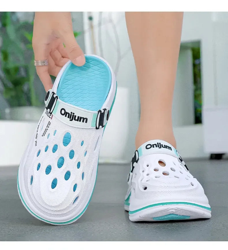 2026 New Men's Holes oes Summer Thi Bot Anti-Slip Driving Beach Slippers Spor Casual EVA Injection Moulding Footwear