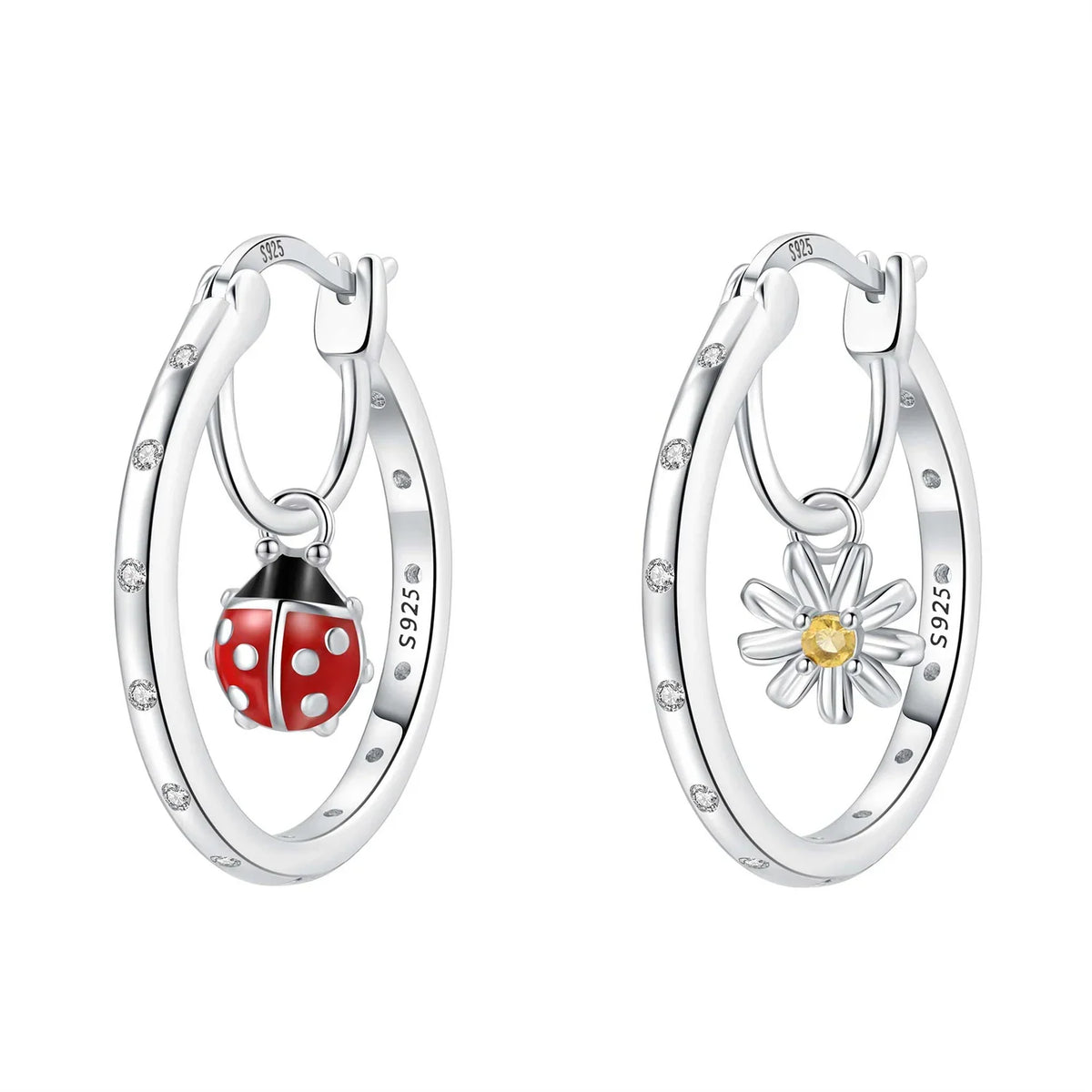 925 Sterling Silver Cute Lazy Cat Animal Pet Earrings Jewelry Hoop Earrings For Women Jewelry Birthday Party Fine Gifts