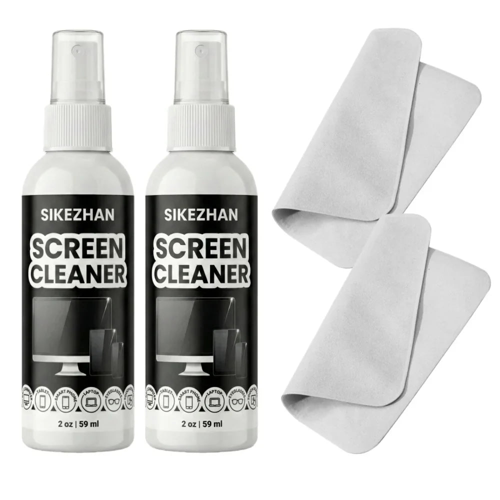SIKEZHAN Screen Cleaner Kit with Polishing Cloth - Streak-Free Spray for MacBook, iPad, iPhone, Laptop, Monitor & TV (2oz)