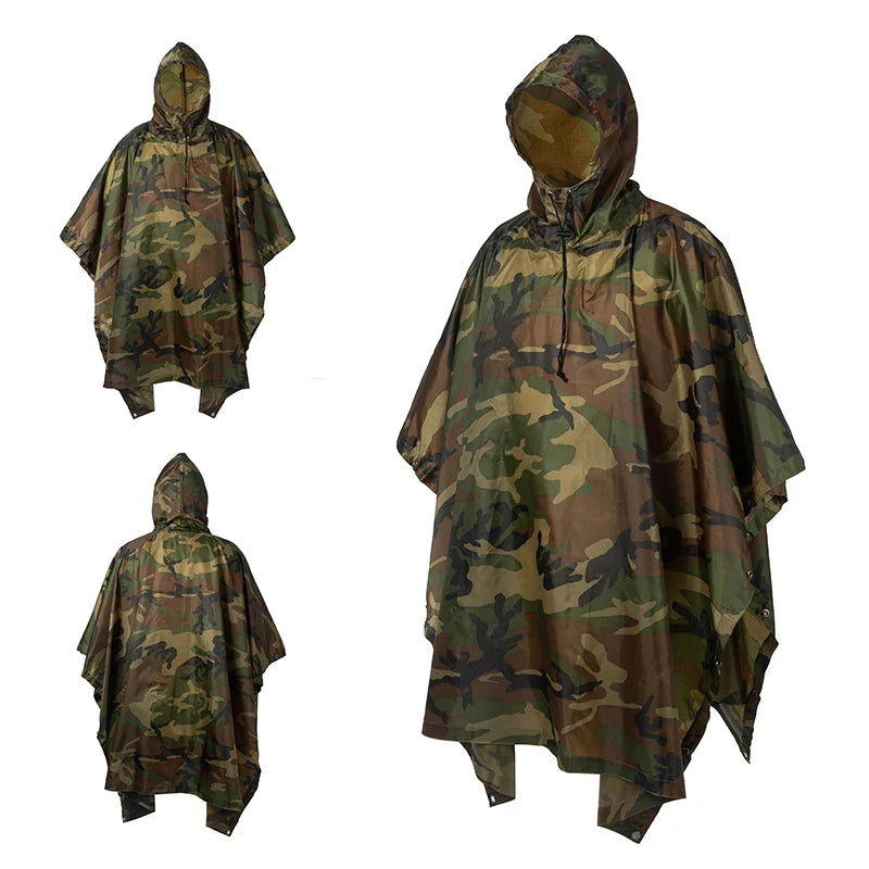 Man Military Impermeable Zipper Camo Raincoat Waterproof Rain Coat Men Raincoat Women Awning The Rain Motorcycle Rain Poncho