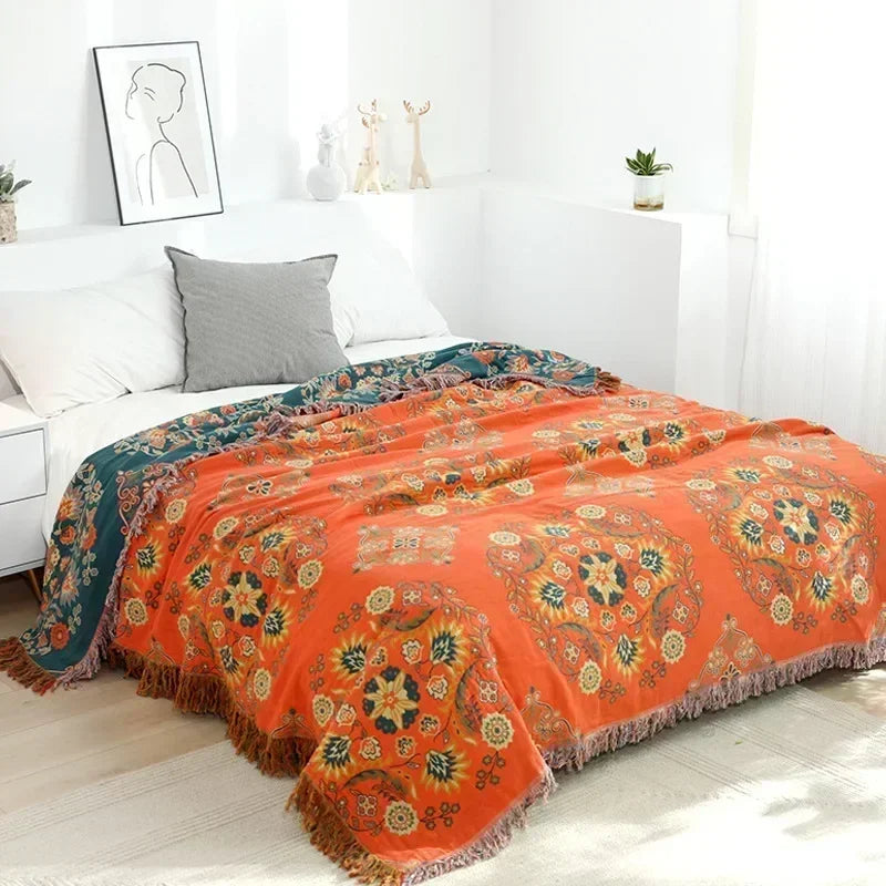 Nordic Throw Blanket For Beds Cotton Double Sided Sofa Cover Sofa Cushion Soft Blanket Leisure Bedspread Four Seasons Thin Quilt