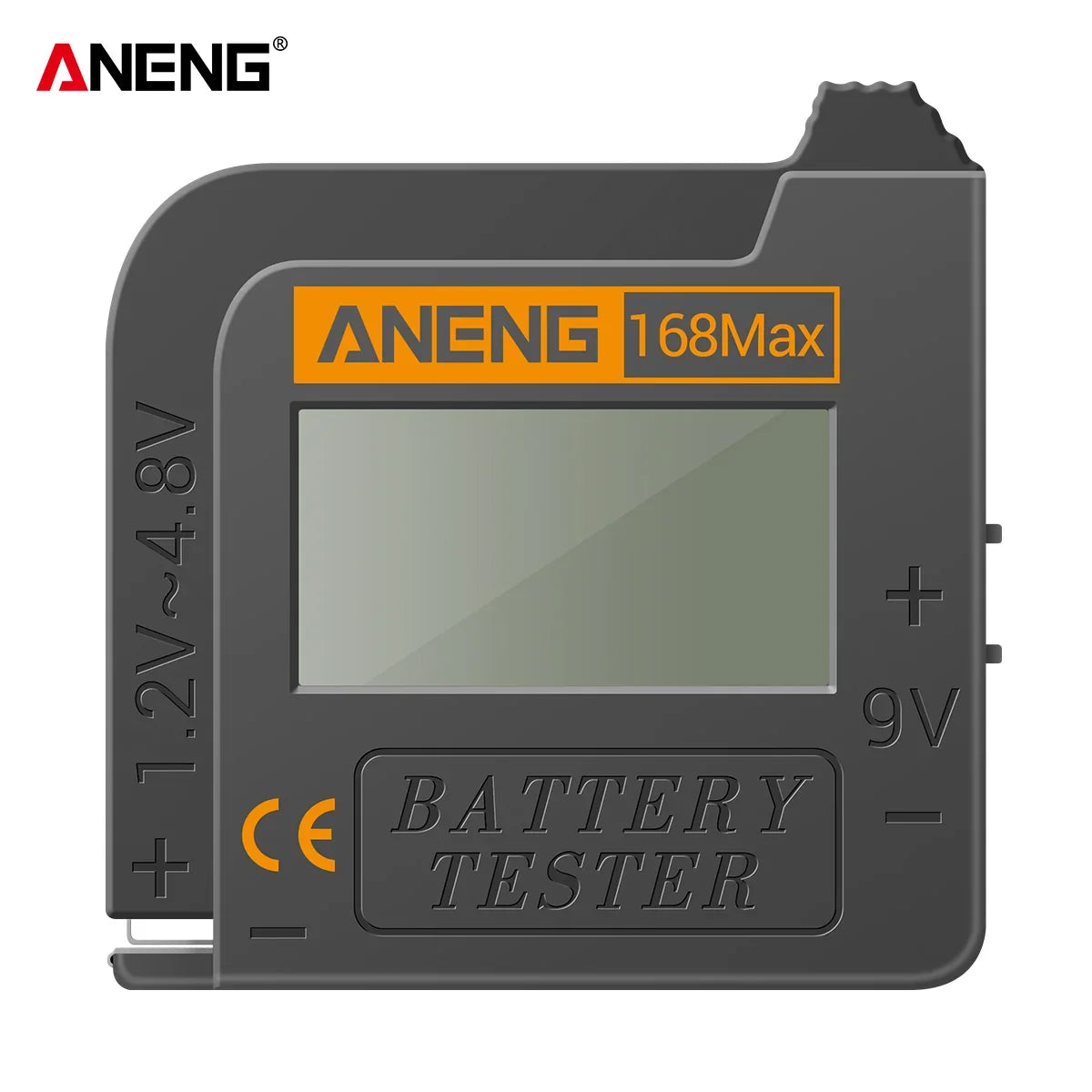 ANENG 168MAX Self Powered Digital LCD Battery Checker AA AAA C D 9V Button Cell 18650 Lithium Cell Voltage Capacity Test Tool