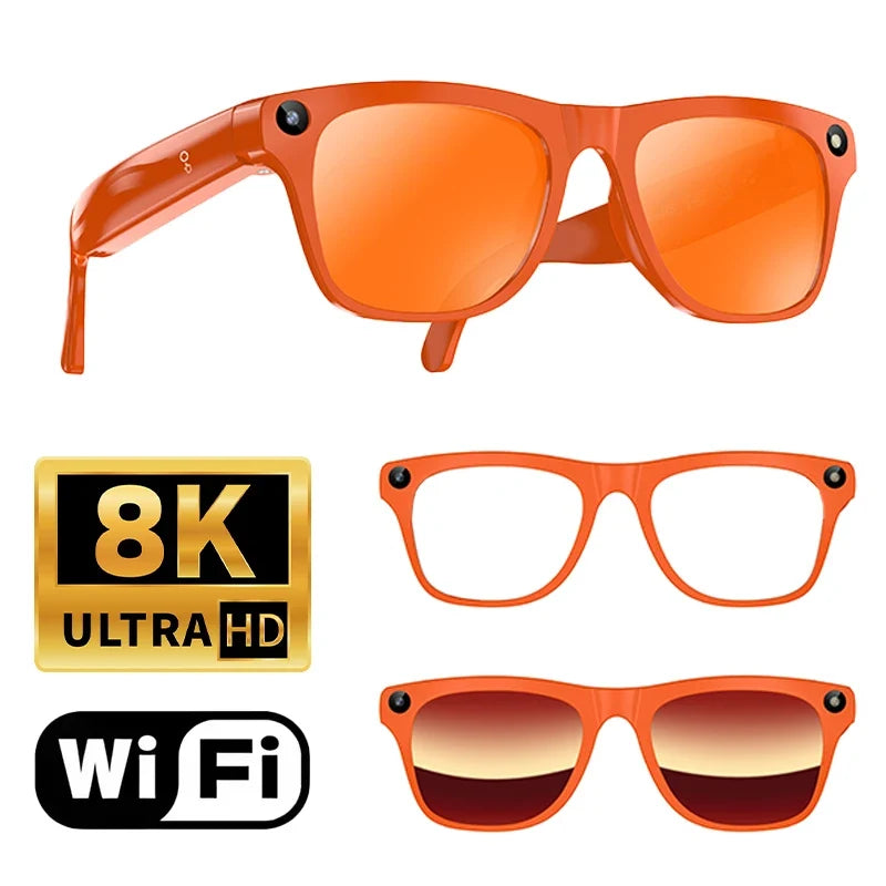 Lenovo Upgrade Smart AI Glasses 800W HD 8K Shooting Camera Photo Video Voice Call Translation Bluetooth AI Motorcycle Glasses