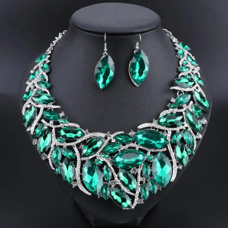 Bridal Jewelry Sets Wedding Engagement Necklace Earrings Sets for Brides Party Costume Decoration Jewellery Women