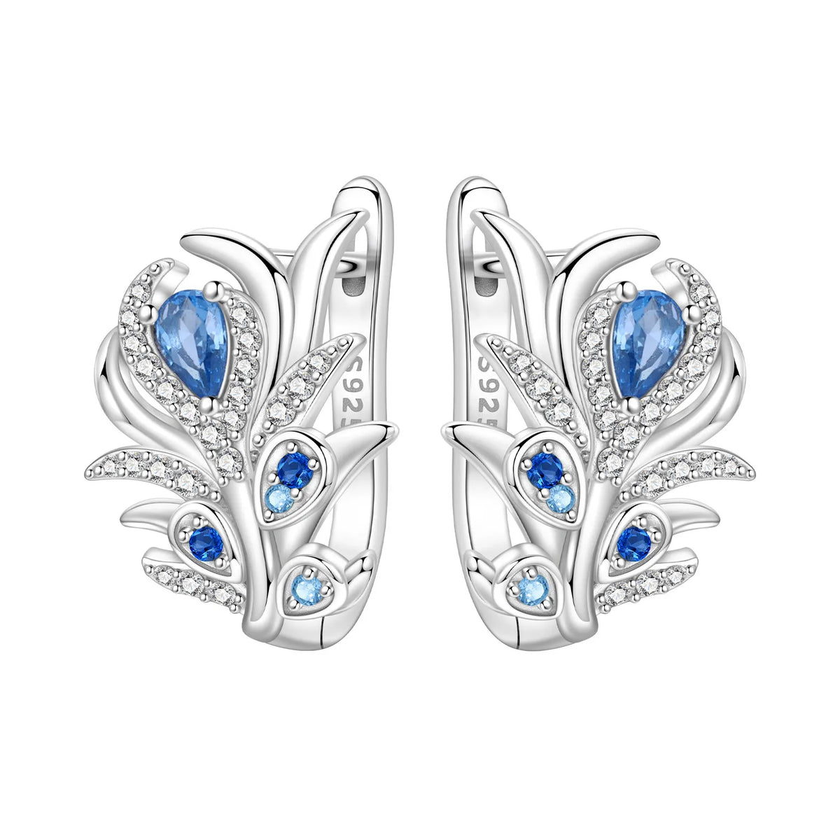 PANPOKI S925 Sterling Silver Purple Zircon Series Earrings Hoop Earrings For Women Jewelry Original Party Trendy Gifts