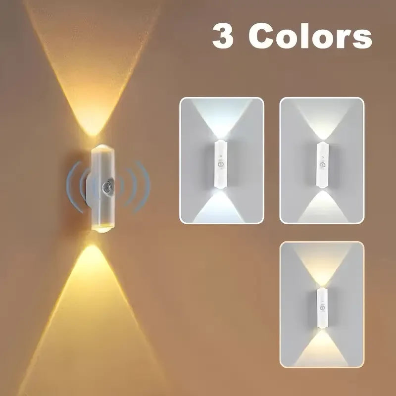 1~6Pcs Rechargeable Smart Motion Sensor Night Light LED Wall Light for Hallways Stairs Bedrooms Wardrobe Ambient Lighting