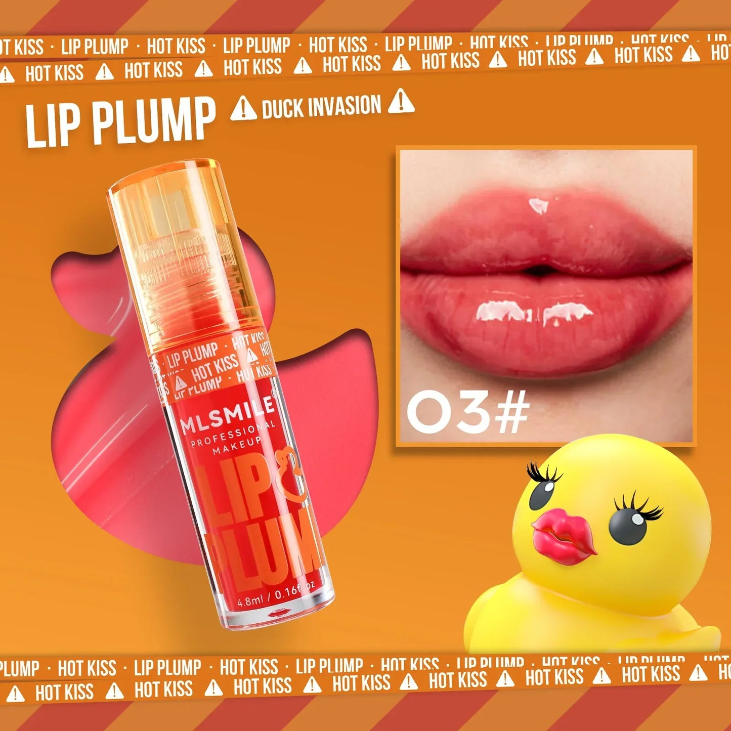 MLSMILE Duck Lip Plump Lip Oil Moisturizing Lip Gloss Mirror Water nature long-lasting  Gloss Gloss Pearl Lip Glaze Set