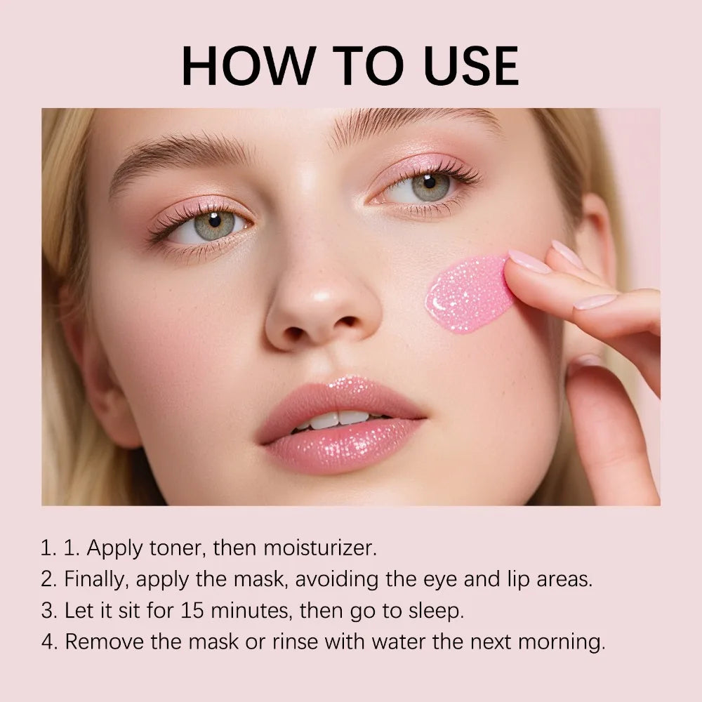 Korean Night Collagen Sleep Mask: Gently Firms, Reduces Puffiness for Refined Contours & Glass-Like Skin