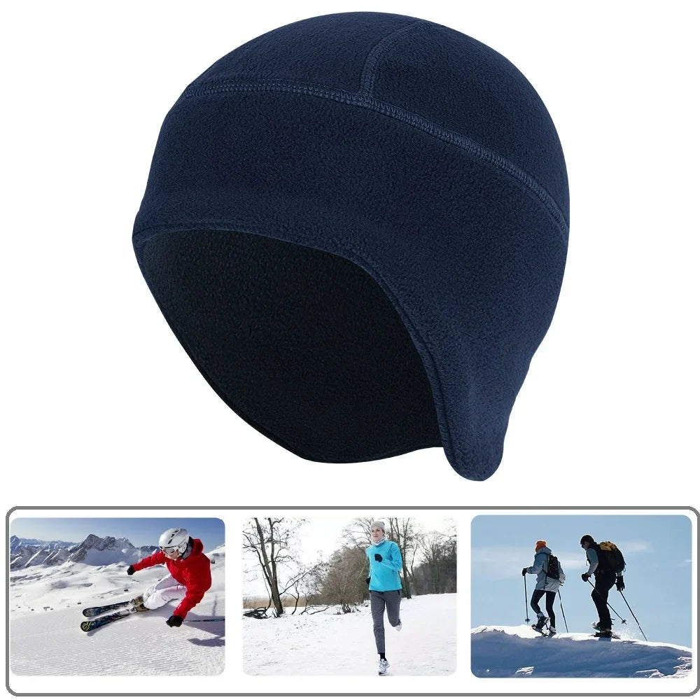 Waterproof Windproof Winter Warm Knit Beanie Fishing Hat Cap, Slouchy Soft Black Headwear Great for Winter Ski Walking Running