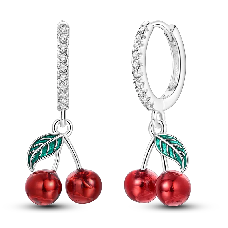 Genuine 925 Sterling Silver Love Feather Earrings Fit Original Charms Hoop For Women Girls Stud Earring Fine Jewelry Gifts