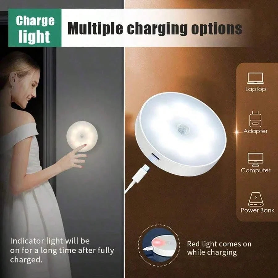 Rechargeable Motion Sensor Night Light,LED Closet Light,Cabinet Light,Wall Light for Kitchen,Bedroom,Bathroom,Hallway,Stairs