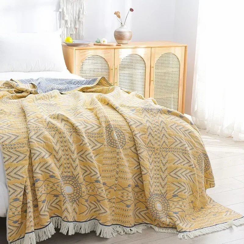 Nordic Throw Blanket For Beds Cotton Double Sided Sofa Cover Sofa Cushion Soft Blanket Leisure Bedspread Four Seasons Thin Quilt
