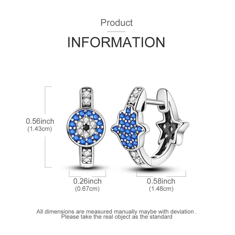 925 Sterling Silver Hoop Earring For Woman Night Sky Blue Purple Gemstone Original Earrings Fashion Jewelry Gift