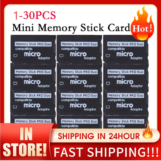 1-30PCS Support Memory Card Adapter SD Card Card To Memory Stick Adapter For PSP SD Card Card 1MB-128GB Memory Stick Pro