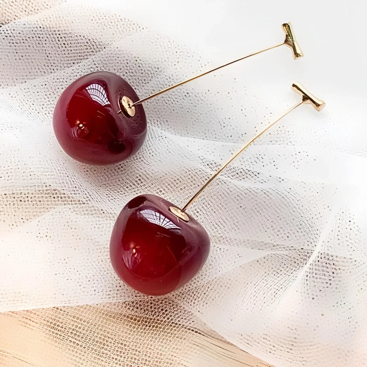 Cherry Earrings for Women Fun Fruit Drop Dangle Earrings Cute 3D Red Jewelry Unique Fruit Charm Jewelry Gifts