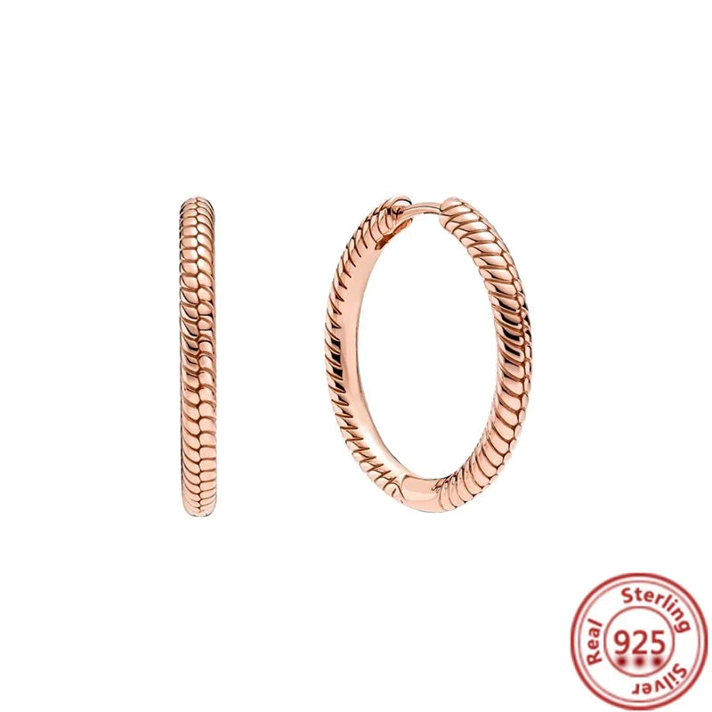 Hot Sale 925 Sterling Silver Heart Earrings Fit Original Charms Hoop Earrings For Women Girls Stud Earring Fine Jewelry Gifts