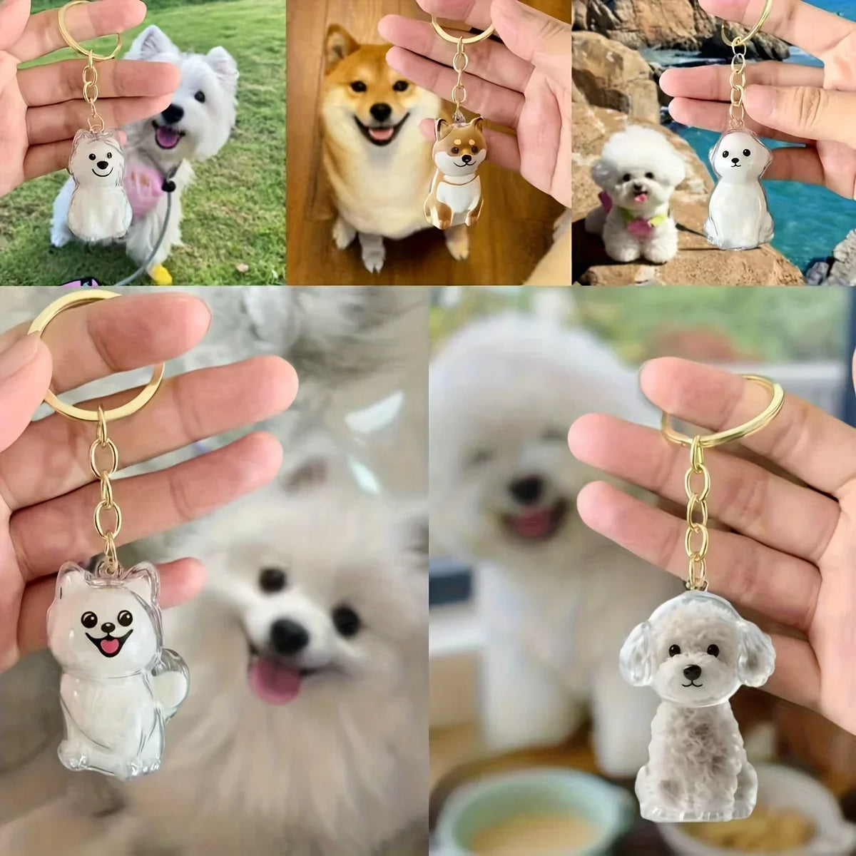 Transparent Dog Hair Storage Pendant Dog Hair Collector Keychain Pet Hair Memorial Bottle for Pet Lovers DIY Memorial Keychain