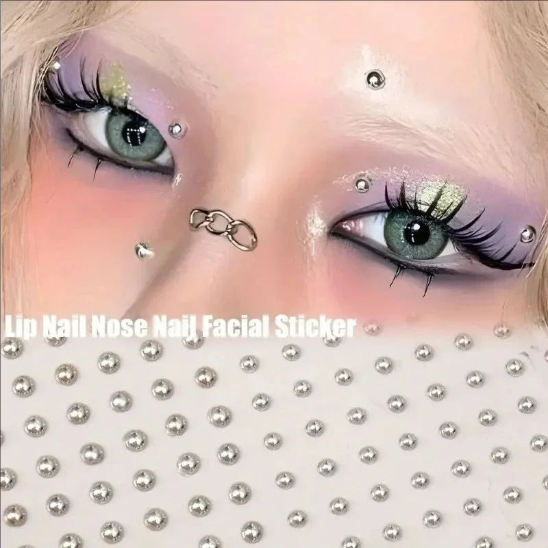 58pcs Non Piercing Lip Nails Sticker Selfadhesive Waterproof Reusable Fake Lip Nail Eyebrow Nose Ring Body Belly Button Jewelry