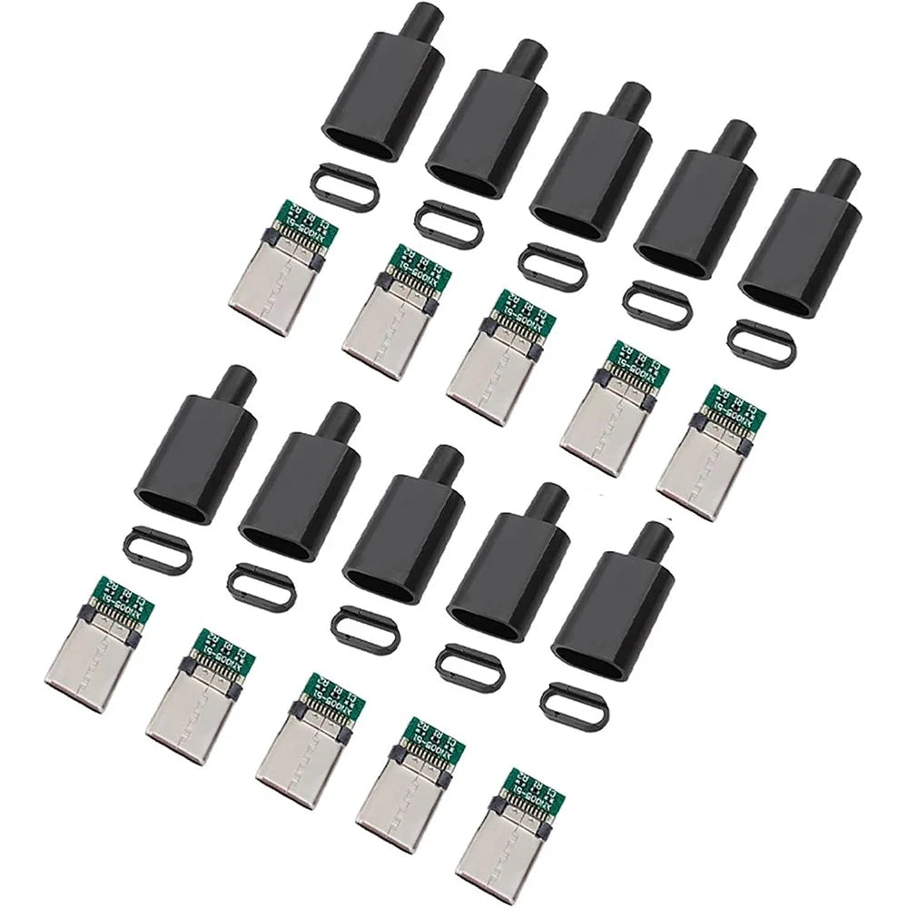 5/10 sets USB 3.1 Type C Connector Male Plug DIY Solder Wire USB C Male Adapter Cable for DIY Data Line Interface Male Socket