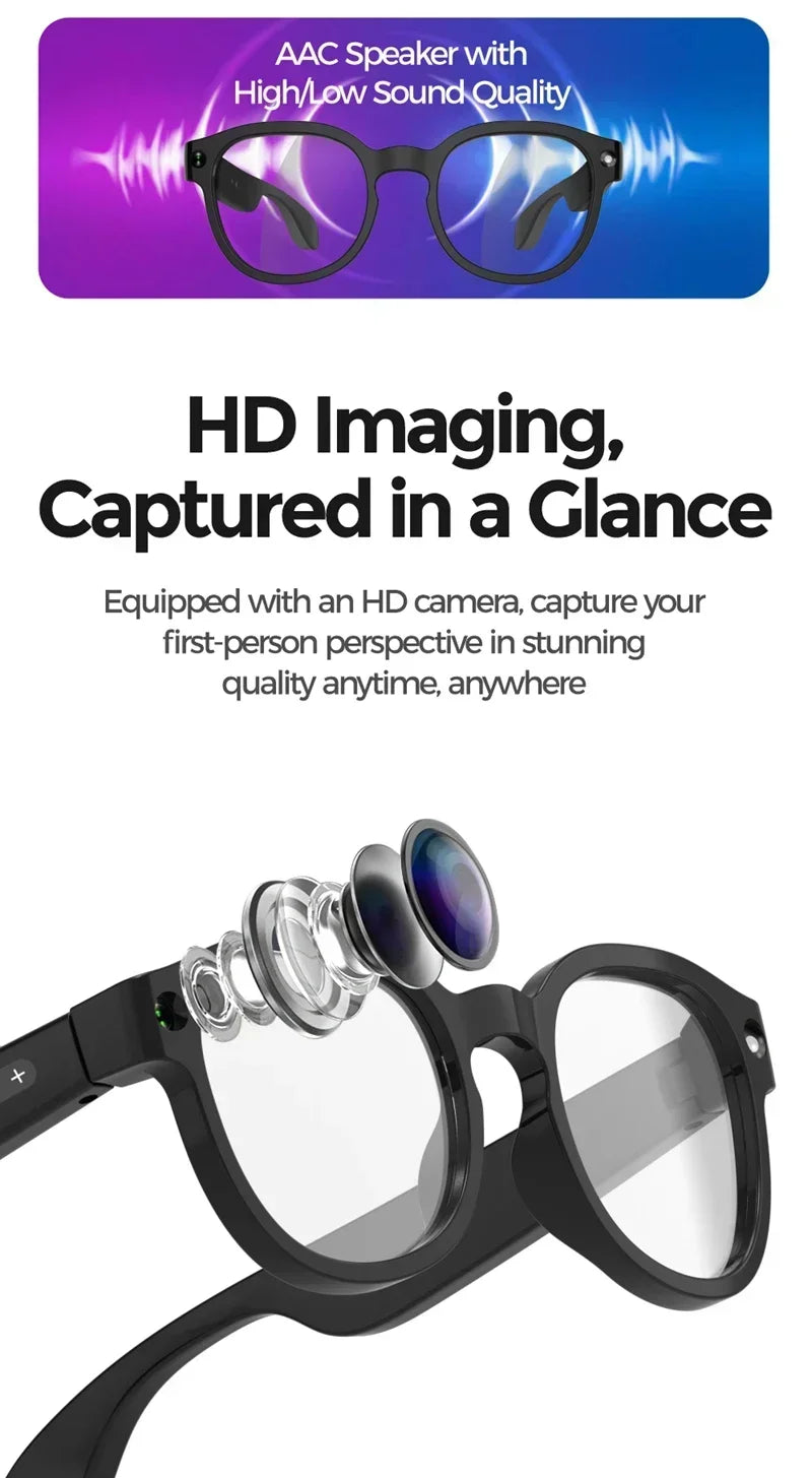 Lenovo AI Smart Glasses 8MP HD Camera 4K Shooting Image Conversation Translation Listening To Music Smart Glasses 2026 New