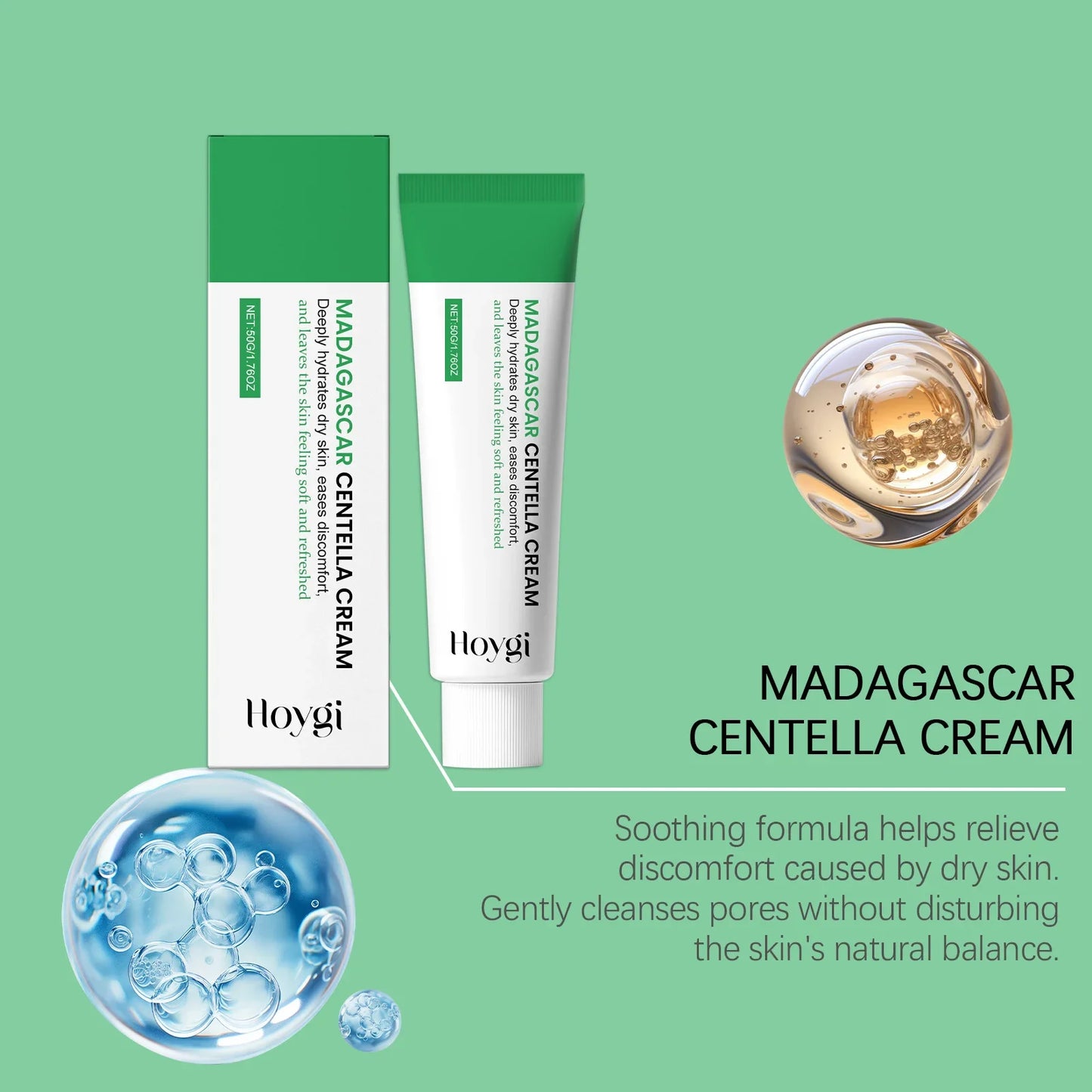 Centella Soothing Cream with Ceramide & B5 Face Repair Moisturizer Redness Relief Soothing Cream for Dry Sensitive Skin