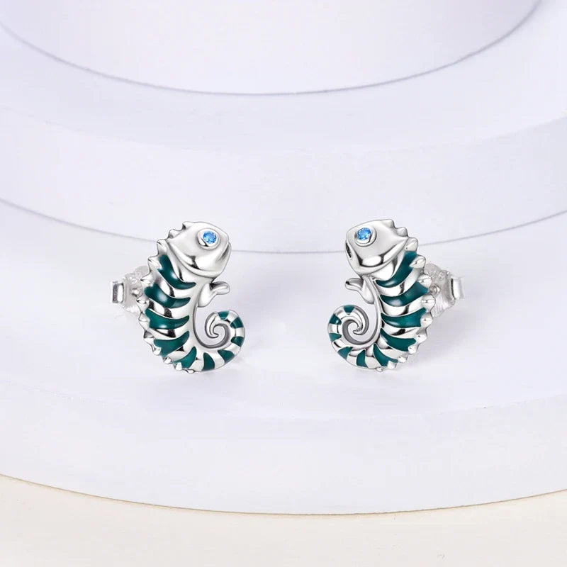 Original 925 Sterling Silver Colorful Cute Animal Pet Stud Earrings For Women Collocation For Girlfriend Birthday Gift