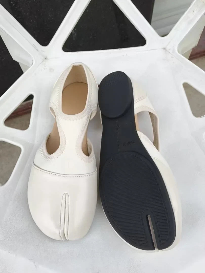 Women Brand Mary Janes Shoes Summer Split Toe Tabi Walking Sneakers Casual Splicing Loafers Designer Ballet Flats Shoes балет