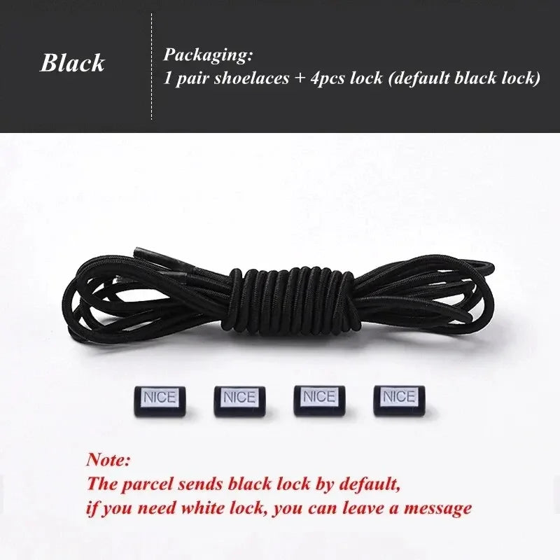 Fashion No Tie Shoelaces Elastic Laces Sneakers Flat Shoe Laces Without Ties Kids Adult Quick Shoelace One Size Fits All Shoes