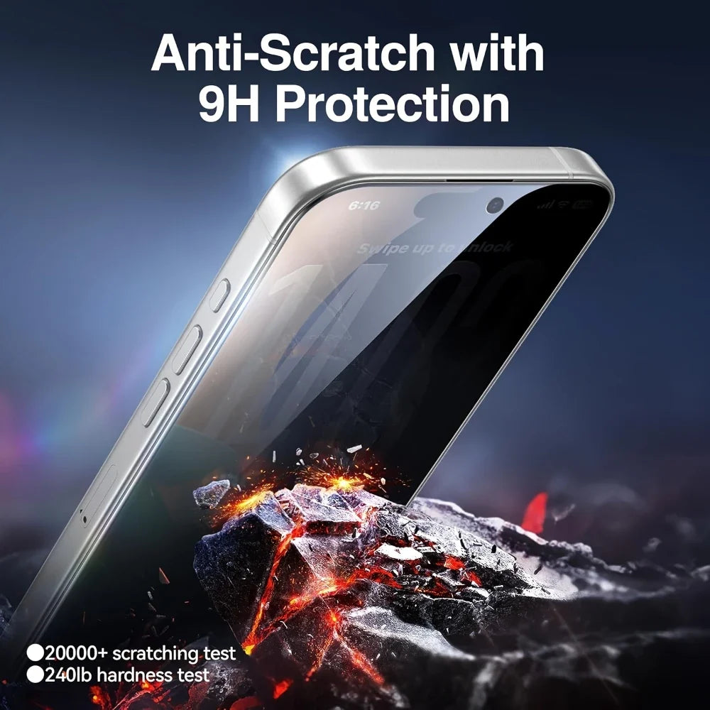NNBILI Privacy Screen Protector For iPhone 17 Pro Max Anti-Spy Glass For iPhone 16 15 14 13 12 11 Pro Max Privacy Film iPhone 17