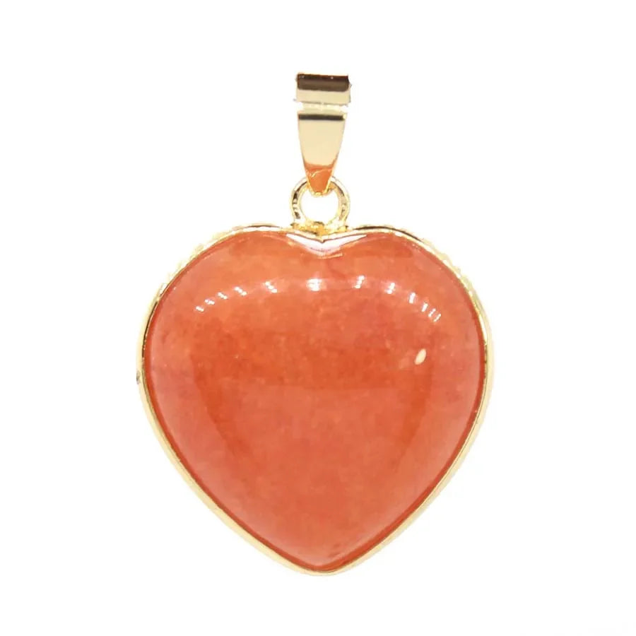 Charms Natural Healing Crystal Heart Stone Pendants For Women Necklace DIY Amethyst Rose Quartz Fluorite Aquamarine Men Jewelry