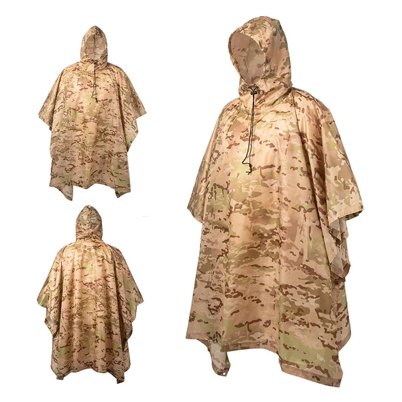 Man Military Impermeable Zipper Camo Raincoat Waterproof Rain Coat Men Raincoat Women Awning The Rain Motorcycle Rain Poncho