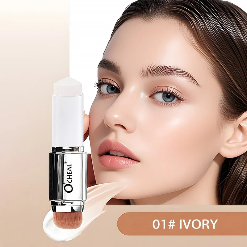 O'CHEAL Temperature Changing Foundation Stick Facial Coverage Blemishes Pores Double-Headed Face Matte Makeup Foundation Cream