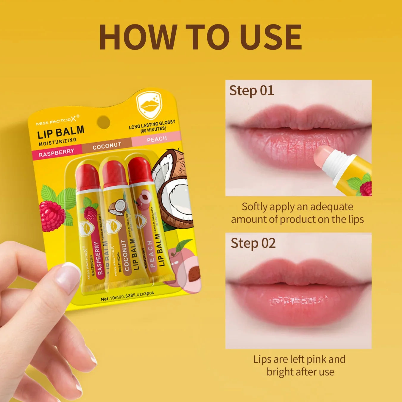 3-Piece Cardboard Lipstick Set -10ml * 3PCS Portable Belt Deep Moisturizing and Gloss Autumn and Winter Care Lipstick