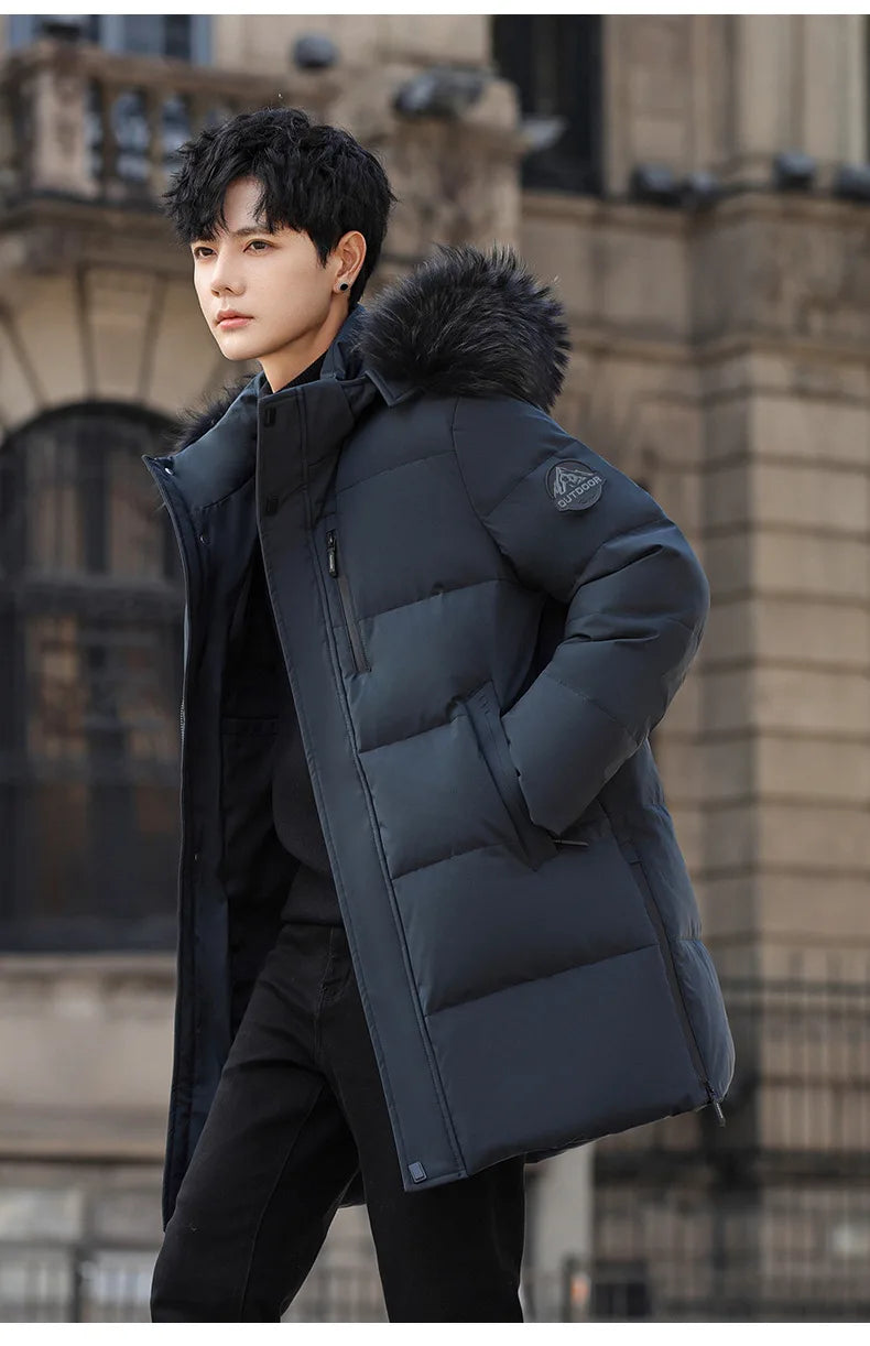 High Brand White Goose Down Jacket Coat Parka Men's Clothing Winter Padded Puffer Jackets Luxury Hooded Padding Outerwear HWY309