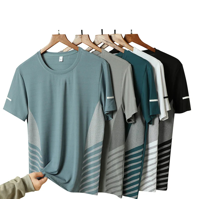Men Cooling Quick Dry Running T-Shirt Breathable Athletic Top
