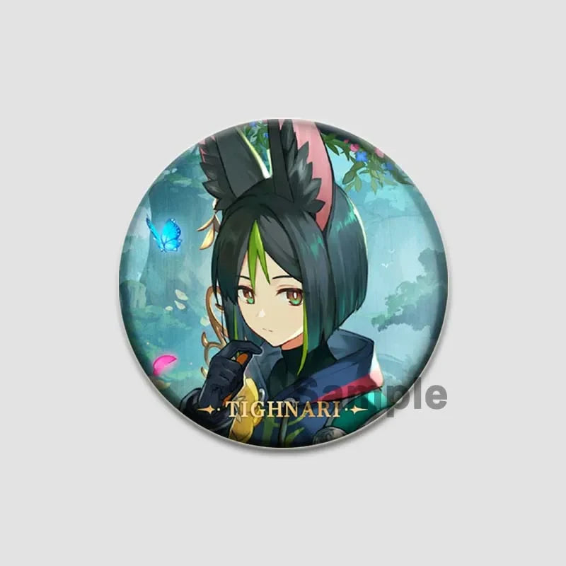 Genshin Impact Game Brooches 58mm Round Button Pins for Backpack Jackets Jewelry Cartoon Cosplay Badge Hutao Zhongli Xiao Badges