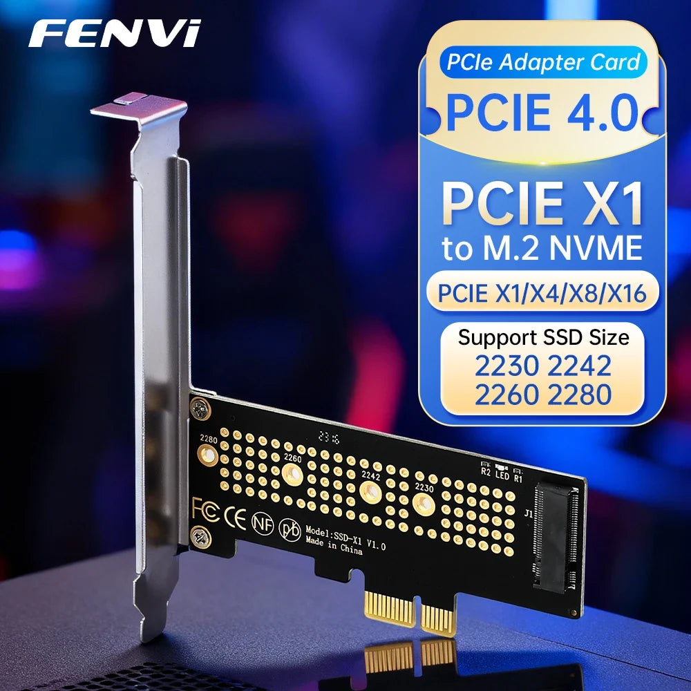 FENVI M.2 NVME to PCI-E X4 Converter Adapter M.2 NVME SSD M Key Expansion To PCIE X4 X8 X16 Card Riser for 2230/2242/2260/2280