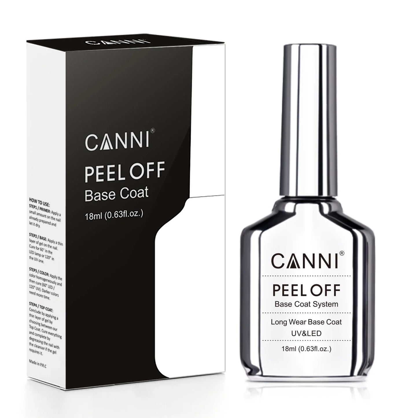 Canni TPO FREE HEMA FREE 18ml Long Wear Diamond Nowipe Top Coat Peeloff Base Coat Soak Off UV LED Gel Polish Nail Manicure