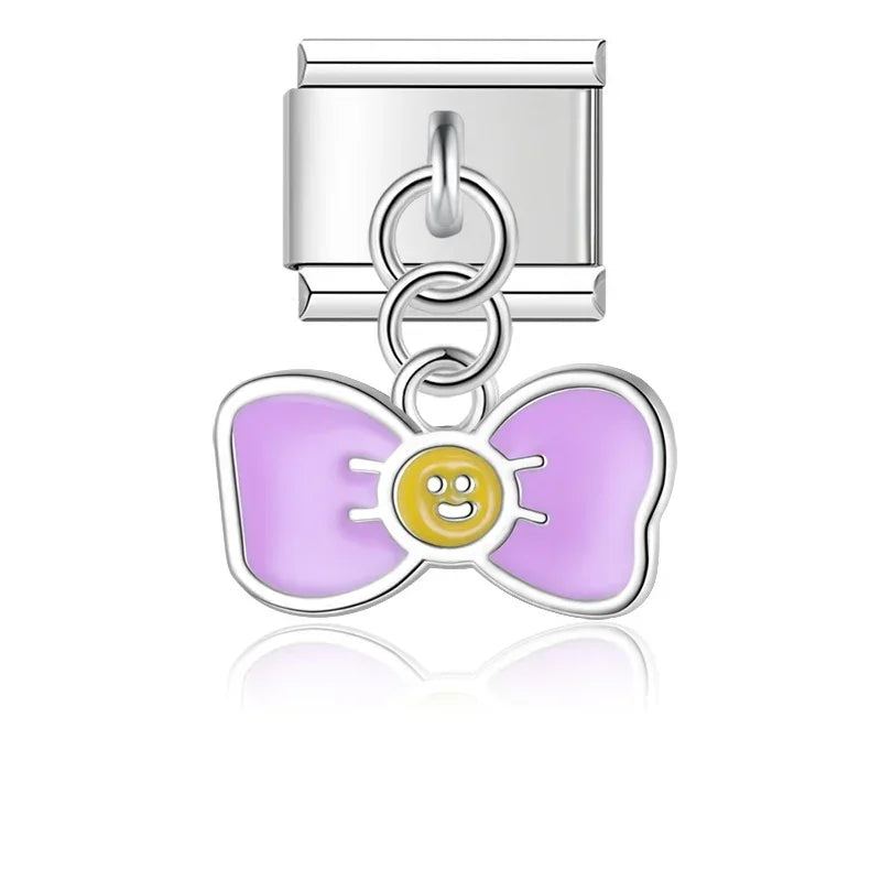 Hapiship 9mm Width Original Daisy Unicorn Angel Cup Santa Claus Italian Charm Fit Bracelet Stainless Steel Jewelry Making DJ050