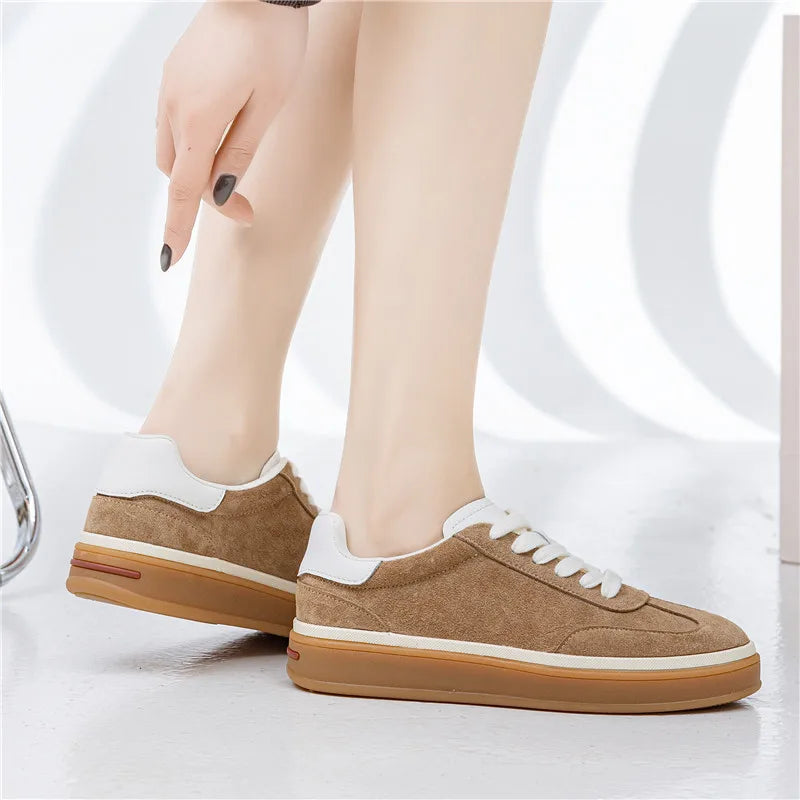 MORAZORA 2026 New Genuine Leather Shoes Women Sneakers Lace Up Spring Summer Fashion Platform Flats Ladies Casual Shoes