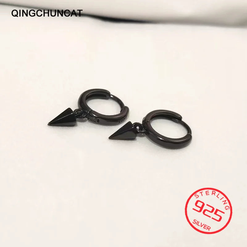 925 Sterling Silver Earrings New Women Elegant Temperament Sterling Anniversary Gift Fashion Jewelry Accessories Geometric Ears
