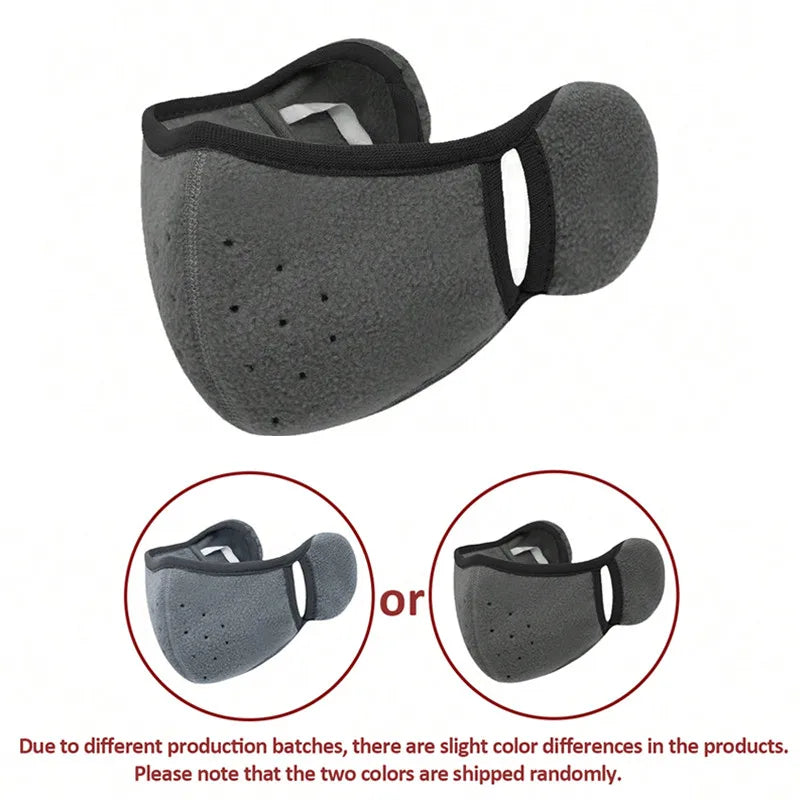 2-in-1 Earmuff Face Mask, Winter Ear Warmer for Women Men, Breathable Face Cover for Outdoor Walking Cycling Skiing