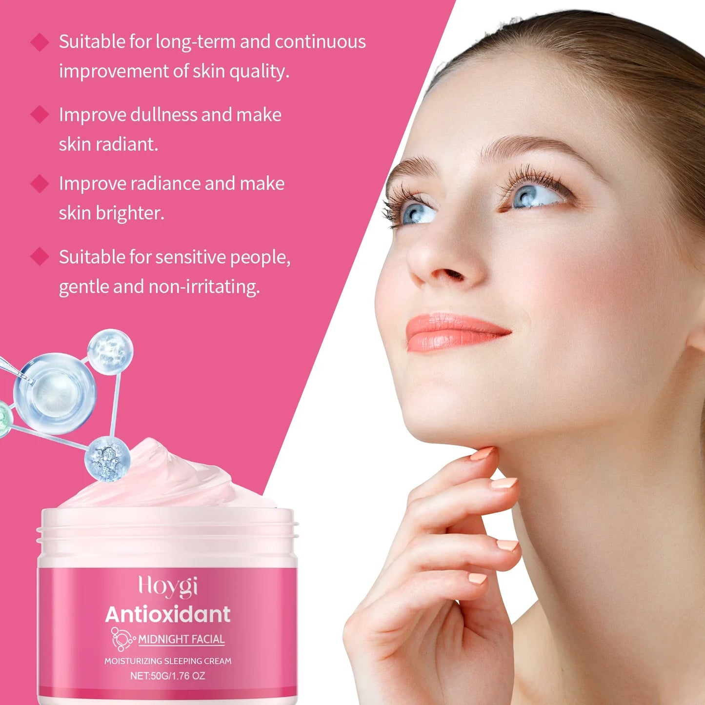 Night Face Cream Repair Damaged Skin Treatment Firming Increase Elasticity Lifting Tighten Reduce Dullness Brightening Skin Care