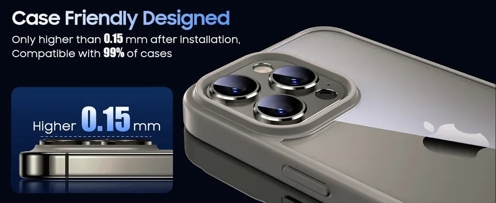 Metal Camera Lens Protector For IPhone 15 16Pro Max Aluminum Alloy Tempered Glass Cover Screen Protector For IPhone 15 16Pro