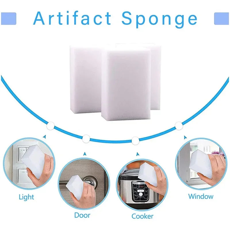 20/50/100PCS White Magic Sponge Cleaner Nano Melamine Cleaning Sponge for Dish Washing Kitchen Bathroom Household Cleaning Tools