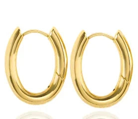 Shiny Zircon Hoop Earrings for Women Trendy Golden Stainless Steel Circle Earring Jewelry Pendientes