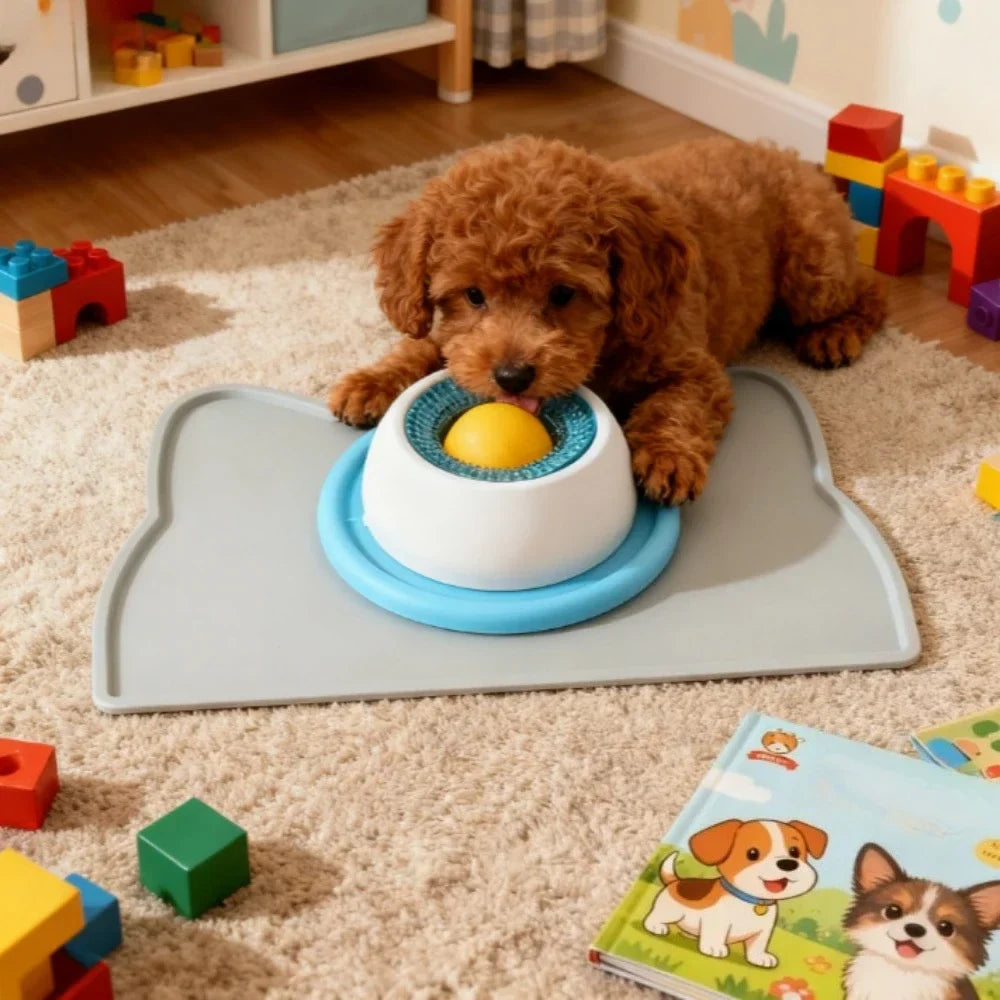 2-in-1 Slow Feeder Lick Mat Pet Puzzle Toy for Dog Cat