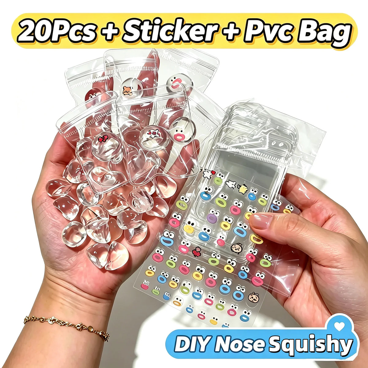 10/20/30Pcs Mini DIY Squishies Expression Squeeze Fidget Toy Emotion Fidget Poppers Sensory Fidget Toys Cute Desk Accessory Gift